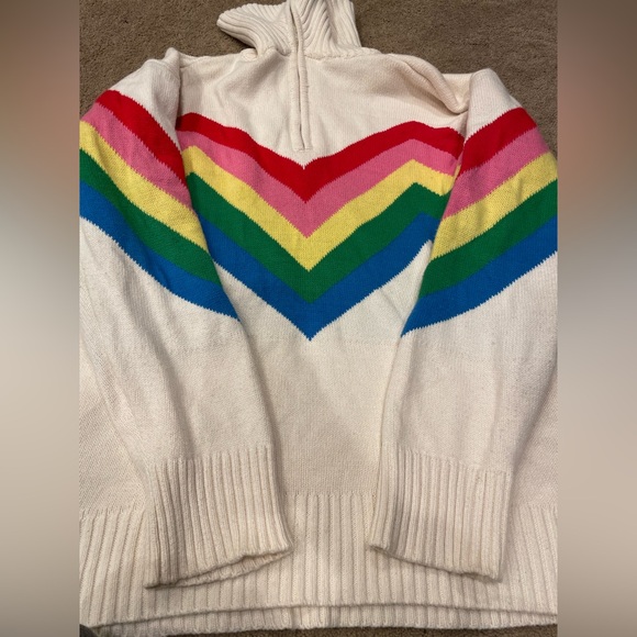 Show Me Your Mumu Weston Half Zip Pullover Rainbow Slope Knit Size Medium - Picture 4 of 6